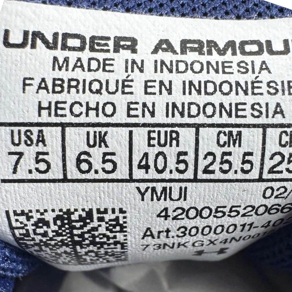 Under Armour Running‎ Shoes Men 7.5 Navy Blue Mesh Lightweight Comfort